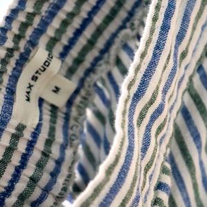 Green & Blue striped Max Studio wide leg pants Med